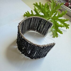 Elegant Black  Beaded Bracelet